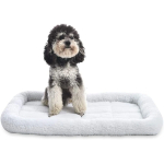 Amazon Basics 29-Inch Padded Pet Bolster Bed for Dog, White, 29.13"L x 18.9"W x 2.76"H - Image 2