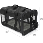 Amazon Basics Soft-Sided Mesh Pet Travel Carrier for Dog, Cat, up to 16 pounds, 16.5" L x 10.6" W x 11" H, Black - Image 2