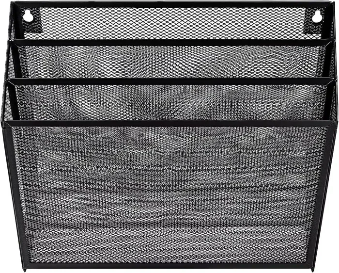 Amazonbasics 3 - Tier File Organizer, Black Mesh - Image 5