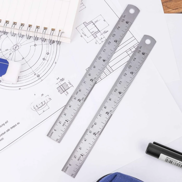 Amazon Basics 6-Inch Stainless Steel Ruler, 4-Pack, Chrome - Image 6