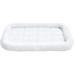 Amazon Basics 29-Inch Padded Pet Bolster Bed for Dog, White, 29.13"L x 18.9"W x 2.76"H