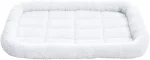 Amazon Basics 29-Inch Padded Pet Bolster Bed for Dog, White, 29.13"L x 18.9"W x 2.76"H