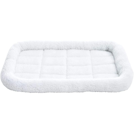 Amazon Basics 29-Inch Padded Pet Bolster Bed for Dog, White, 29.13"L x 18.9"W x 2.76"H