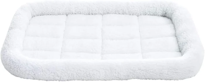 Amazon Basics 29-Inch Padded Pet Bolster Bed for Dog, White, 29.13"L x 18.9"W x 2.76"H - Image 3