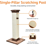 Amazon Basics Cat Scratcher - Indoor Classic Single Cat & Kittens Scratching Post with Sisal Rope, Jute Fiber, Large (35.4"H) - Brown - Image 3