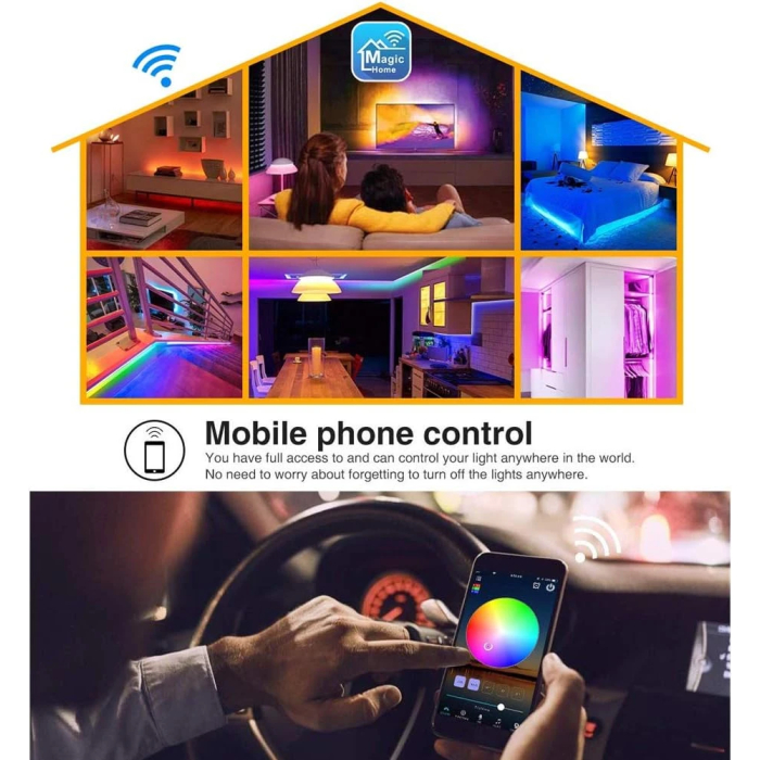 WiFi LED Strip, LETTURE 10M（2x5M）300LED LED Lights with Kit, Smartphone Controlled Light Strip, 5050 RGB Waterproof IP65, Works with Alexa Echo/Google Assistant for Christmas, Party and Home Decoration - Image 3