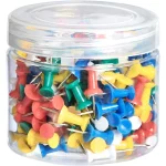 Amazon Basics Push Pins Tacks, Assorted Colors, Steel Point, 200-Pack