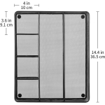 Amazon Basics Desk Drawer Organizer for Office and Home, Metal Mesh, Anti-Slip, 6 Compartments, Black - Image 5