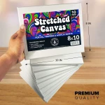 10 Pack Stretched Canvases for Painting, 8x10 Blank Rectangle Canvas Boards, Ideal for Acrylic, Oil, and Mixed Media Art, Small Art Canvases for Painting, Perfect for Supplies and Bulk Projects - Image 6