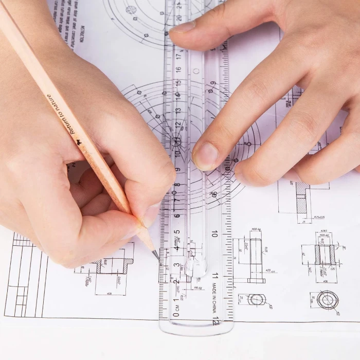 Amazon Basics 12-Inch Plastic Ruler with Finger Grip, 4-Pack, Clear - Image 3