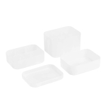 Amazon Basics Stackable Desk Drawer Organization Set, Frosted - 4 Pack - Image 4