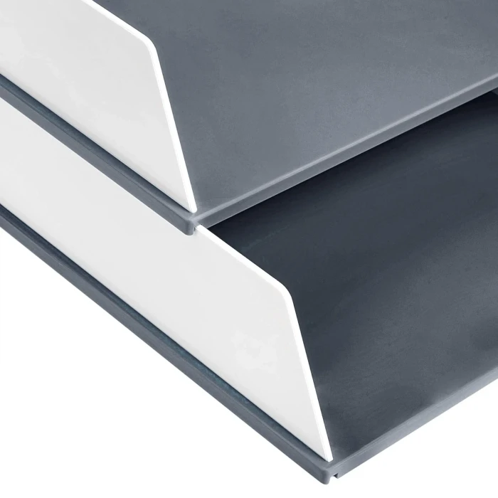 Amazon Basics Desk Organization Set - Grey and White - Image 4