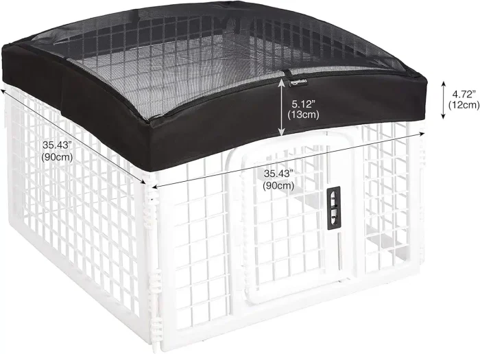 Amazon Basics Square Pet Circle Top Cover for Plastic Circles Mesh Material 61cm Black,White - Image 5