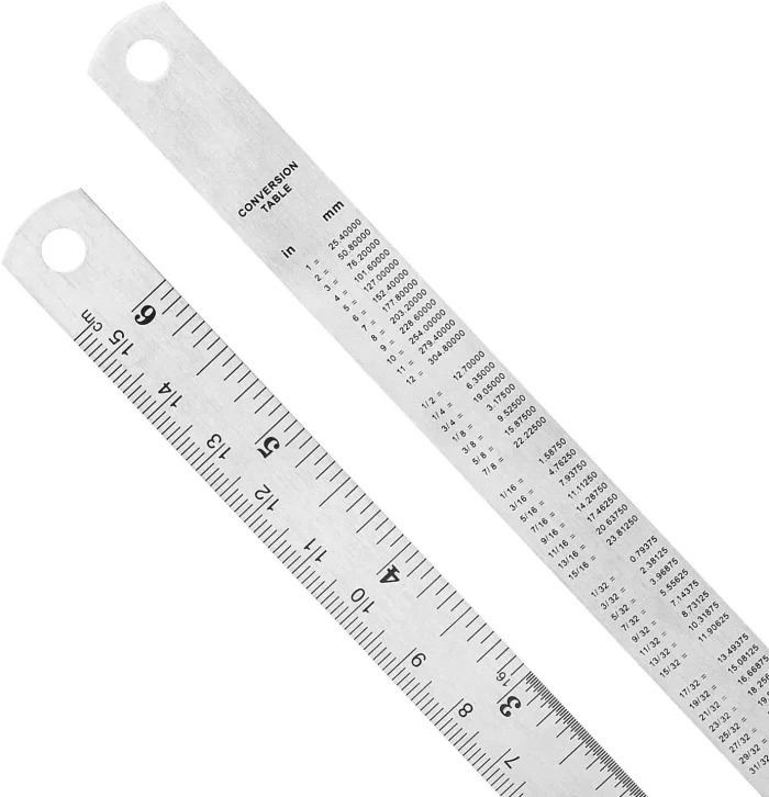 Amazon Basics 6-Inch Stainless Steel Ruler, 4-Pack, Chrome - Image 4