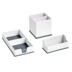 Amazon Basics Desk Organization Set - Grey and White - Image 5