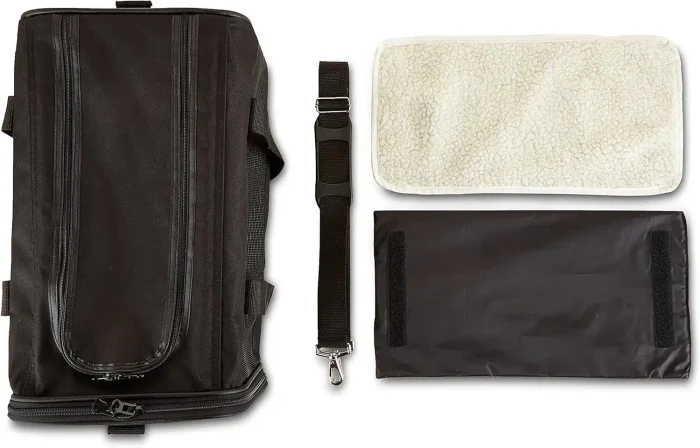 Amazon Basics Soft-Sided Mesh Pet Travel Carrier for Dog, Cat, up to 16 pounds, 16.5" L x 10.6" W x 11" H, Black - Image 5