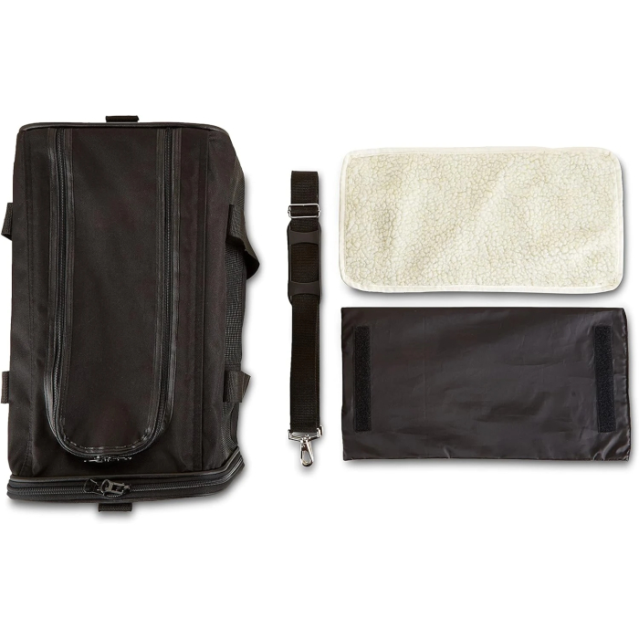 Amazon Basics Soft-Sided Mesh Pet Travel Carrier for Dog, Cat, up to 16 pounds, 16.5" L x 10.6" W x 11" H, Black - Image 5