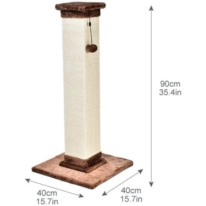Amazon Basics Cat Scratcher - Indoor Classic Single Cat & Kittens Scratching Post with Sisal Rope, Jute Fiber, Large (35.4"H) - Brown - Image 5