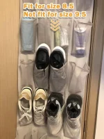 Amazon Basics 24 Medium Pocket Over-the-Door Hanging Shoe Organizer, Light Grey - Image 5