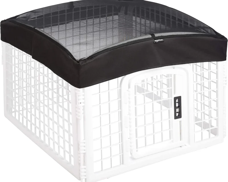 Amazon Basics Square Pet Circle Top Cover for Plastic Circles Mesh Material 61cm Black,White