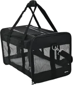 Amazon Basics Soft-Sided Mesh Pet Travel Carrier for Dog, Cat, up to 16 pounds, 16.5" L x 10.6" W x 11" H, Black