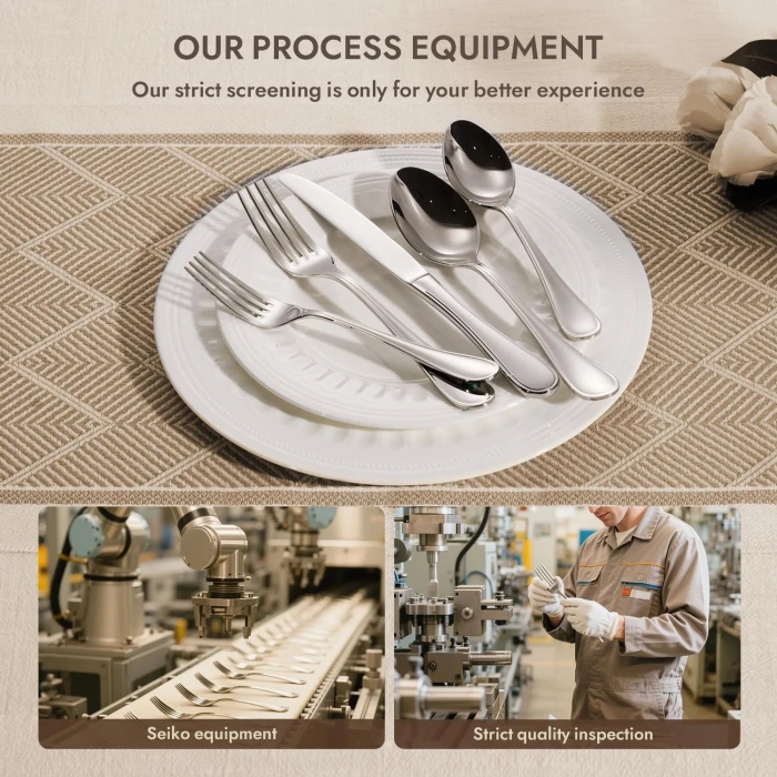 C&E 30-Piece Premium Stainless Steel Dinnerware Set - Image 4