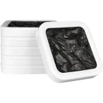 TOWNEW Pack of 6 Garbage Rings (125 Bags Approximately), Polyethylene, White, 6 Packs