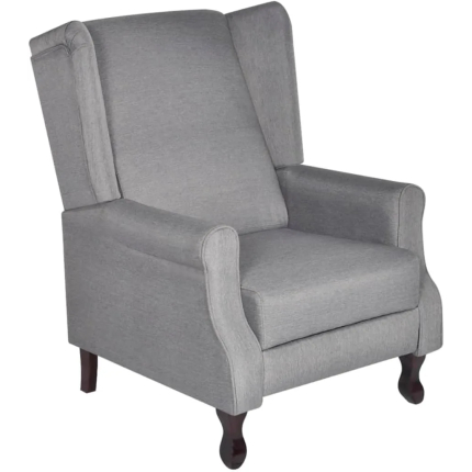 vidaXL Classic Dark Gray Fabric Recliner – Comfortable Adjustable Reclining Chair with Sponge Padding & Wooden Structure for Living Room and Office