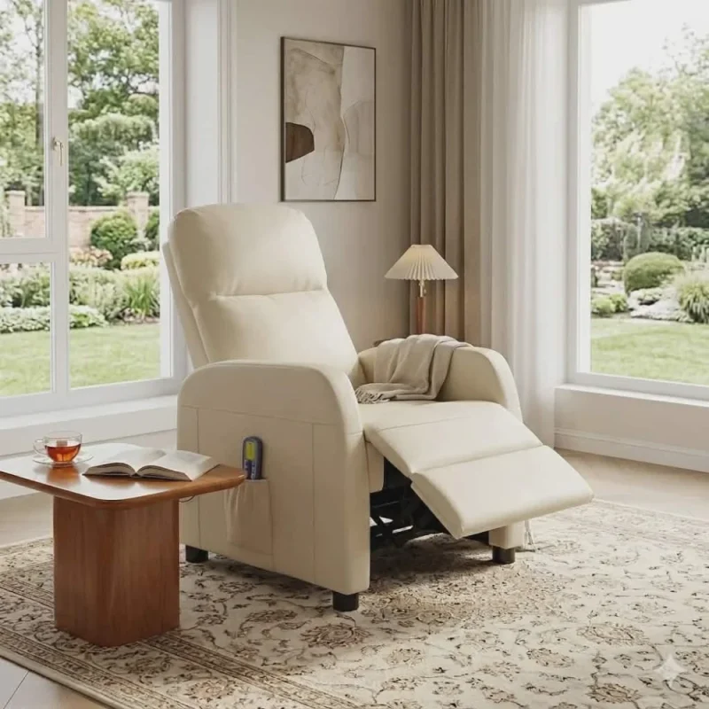 VidaXL Massage Chair Cream Faux Leather (SKU-289715)