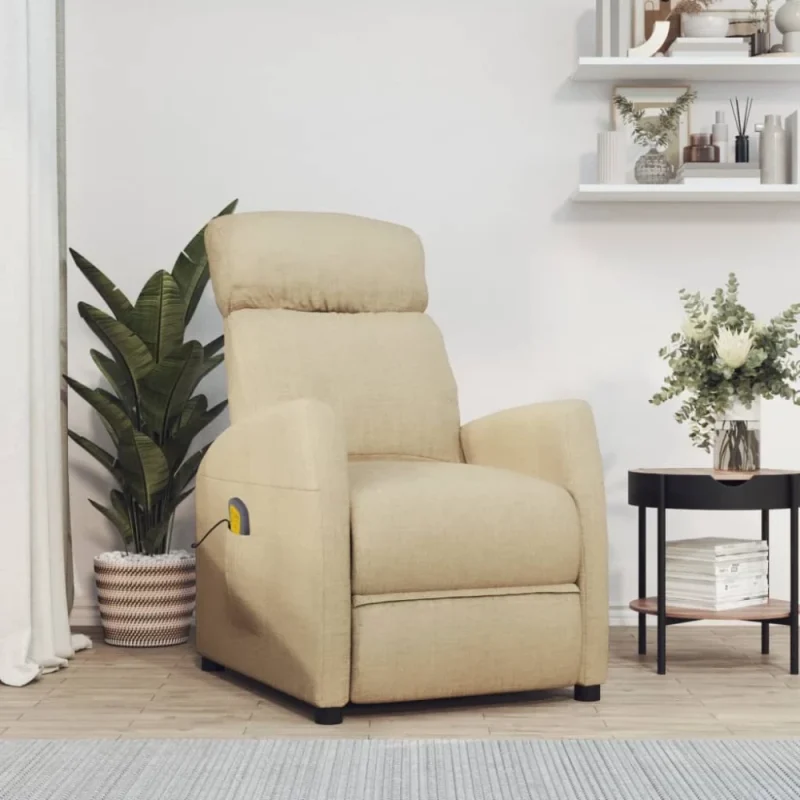 VidaXL Massage Chair Cream Fabric (SKU-289715).