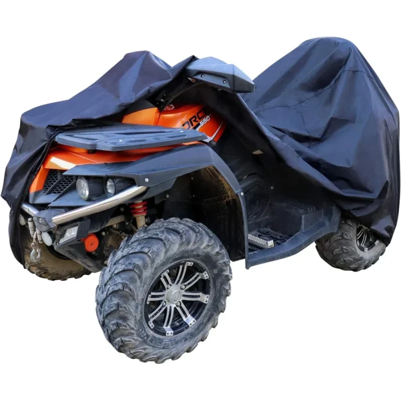 Amazon Basics Weatherproof Standard ATV Cover - 150D Oxford, ATVs up to 102", Black