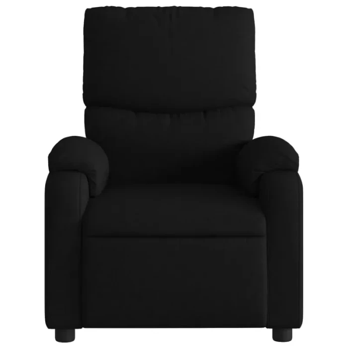 vidaXL Black Fabric Massage Recliner Chair - Manual Recline, 6-Point Vibration Massage System, Comfortable Padding, Wood/Metal Frame - Image 3