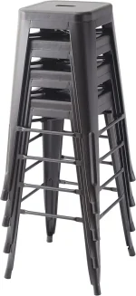 Amazon Basics Metal Bar Stools - 30-Inch, Set of 4, Black - Image 4