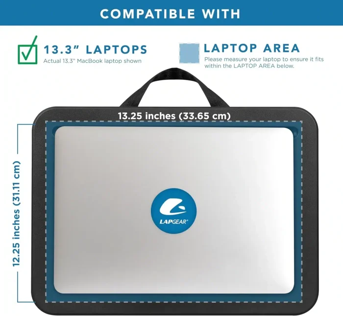 LAPGEAR Compact Lap Desk - Fits up to 15 Inch Laptops - Black - Style No. 43108 - Image 3