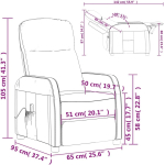 idaXL Massage Chair Cream White Faux Leather - Image 4
