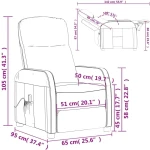 idaXL Massage Chair Cream White Faux Leather - Image 4