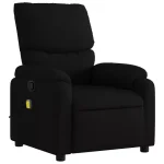 vidaXL Black Fabric Massage Recliner Chair - Manual Recline, 6-Point Vibration Massage System, Comfortable Padding, Wood/Metal Frame