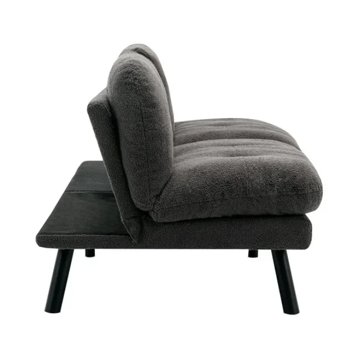 Mainstays Camden Cozy Futon, Charcoal Boucle Fabric, 72" - Image 5
