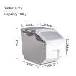 FURN ASPIRE Rice Storage Container, Large Rice Dispenser Airtight Food Rice Bin Household Sealed Cereal Grain Organizer With Lids For Storing Rice, Flour, Dry Fruit And More, Plastic, Pack Of 1,White - Image 4