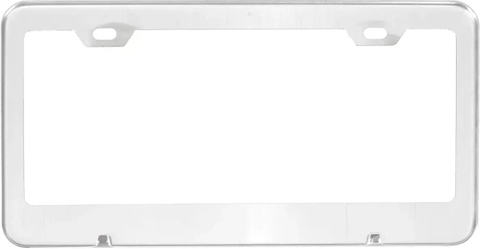 Amazon Basics Stainless Steel License Plate Frame Pair with Screw Caps - 2-Hole, 12.2'' x 6.3'', Silver - Image 5
