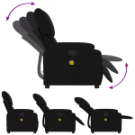 vidaXL Black Fabric Massage Recliner Chair - Manual Recline, 6-Point Vibration Massage System, Comfortable Padding, Wood/Metal Frame - Image 5