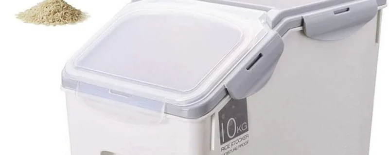 FURN ASPIRE Rice Storage Container, Large Rice Dispenser Airtight Food Rice Bin Household Sealed Cereal Grain Organizer With Lids For Storing Rice, Flour, Dry Fruit And More, Plastic, Pack Of 1,White