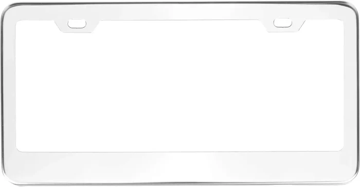 Amazon Basics Stainless Steel License Plate Frame Pair with Screw Caps - 2-Hole, 12.2'' x 6.3'', Silver - Image 4