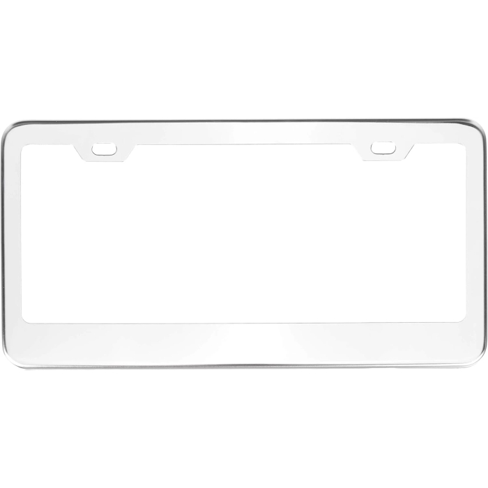 Amazon Basics Stainless Steel License Plate Frame Pair with Screw Caps - 2-Hole, 12.2'' x 6.3'', Silver - Image 4