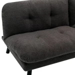 Mainstays Camden Cozy Futon, Charcoal Boucle Fabric, 72" - Image 3