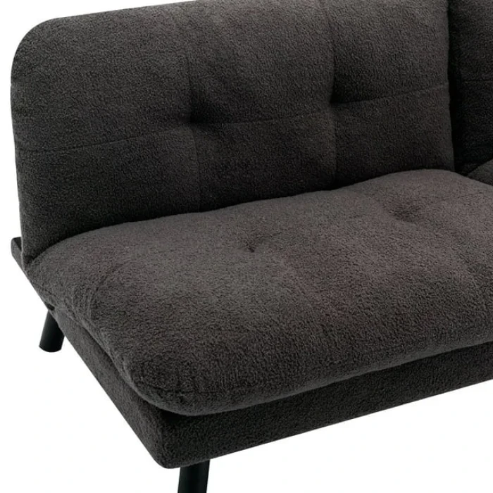 Mainstays Camden Cozy Futon, Charcoal Boucle Fabric, 72" - Image 3