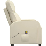 idaXL Massage Chair Cream White Faux Leather - Image 6