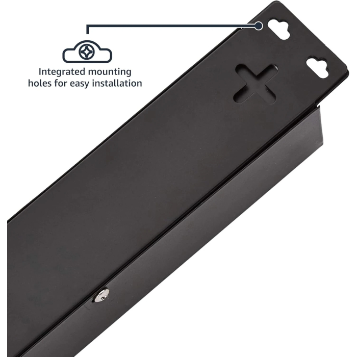 Amazon Basics Heavy Duty Metal Rectangle Surge Protector Power Strip With Mounting Brackets, 24 Outlet, 840-Joule (15A On/Off Circuit Breaker), Black - Image 5