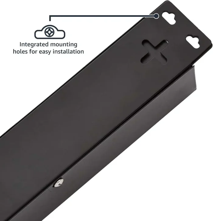 Amazon Basics Heavy Duty Metal Rectangle Surge Protector Power Strip With Mounting Brackets, 24 Outlet, 840-Joule (15A On/Off Circuit Breaker), Black - Image 5