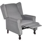 vidaXL Classic Dark Gray Fabric Recliner – Comfortable Adjustable Reclining Chair with Sponge Padding & Wooden Structure for Living Room and Office - Image 4